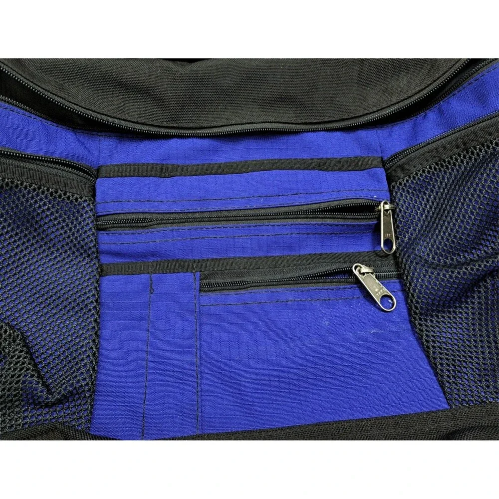 LL Bean Big Briefcase Messenger Bag Laptop Crossbody Black Blue Travel OFM42
